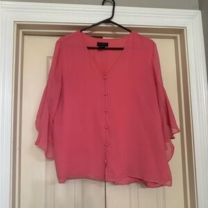 Women's Pink Button-Down Top